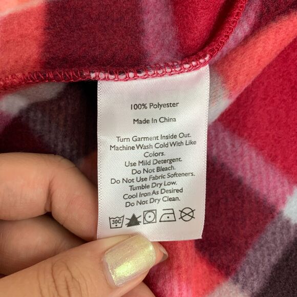 Eddie Bauer Venture Sweater Womens S Small Dark Berry Plaid Quarter Zip Fleece - Picture 10 of 16